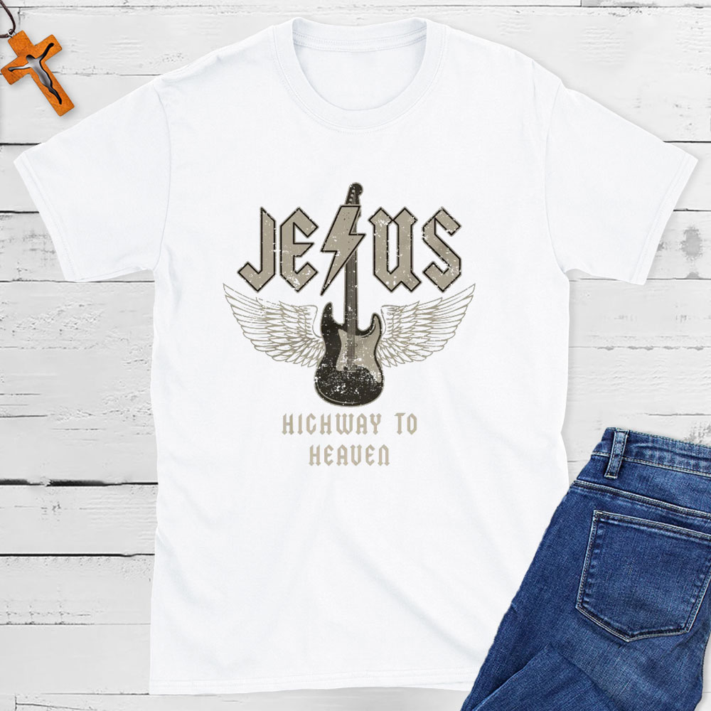 Jesus Highway To Heaven Christian T-Shirt Sale - GuidingCross