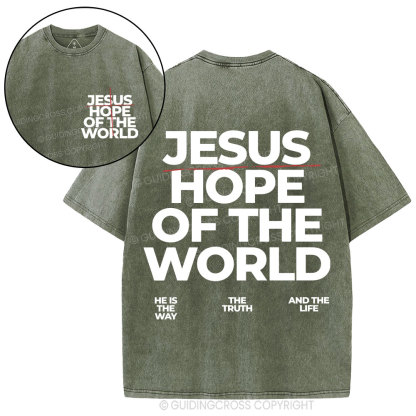 Jesus Hope Of The World Christian Washed T-Shirt