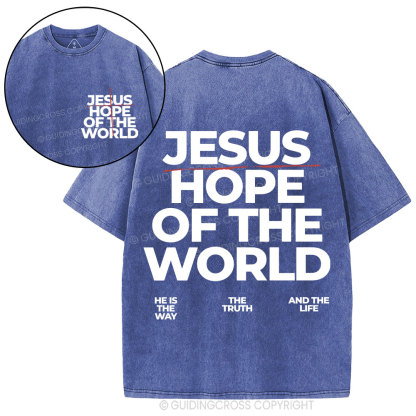 Jesus Hope Of The World Christian Washed T-Shirt