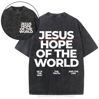 Jesus Hope Of The World Christian Washed T-Shirt