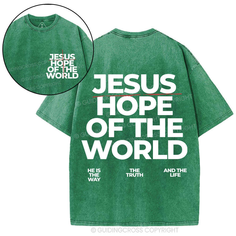 Jesus Hope Of The World Christian Washed T-Shirt