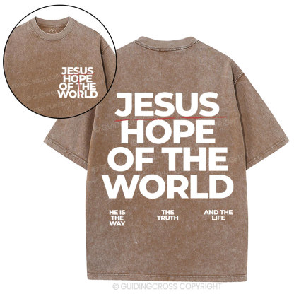 Jesus Hope Of The World Christian Washed T-Shirt