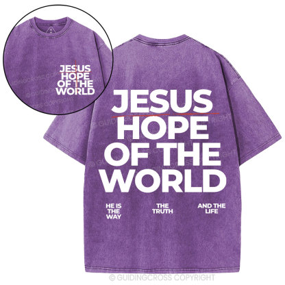 Jesus Hope Of The World Christian Washed T-Shirt