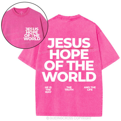 Jesus Hope Of The World Christian Washed T-Shirt