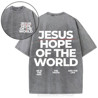 Jesus Hope Of The World Christian Washed T-Shirt