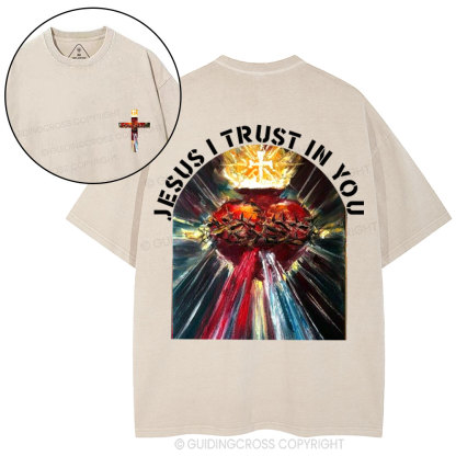 Jesus I Trust In You Christian Washed T-Shirt