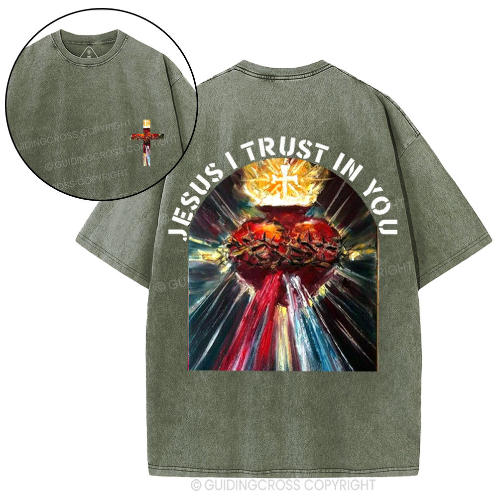 Jesus I Trust In You Christian Washed T-Shirt