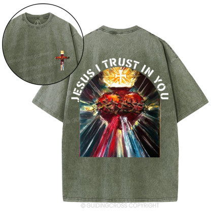 Jesus I Trust In You Christian Washed T-Shirt
