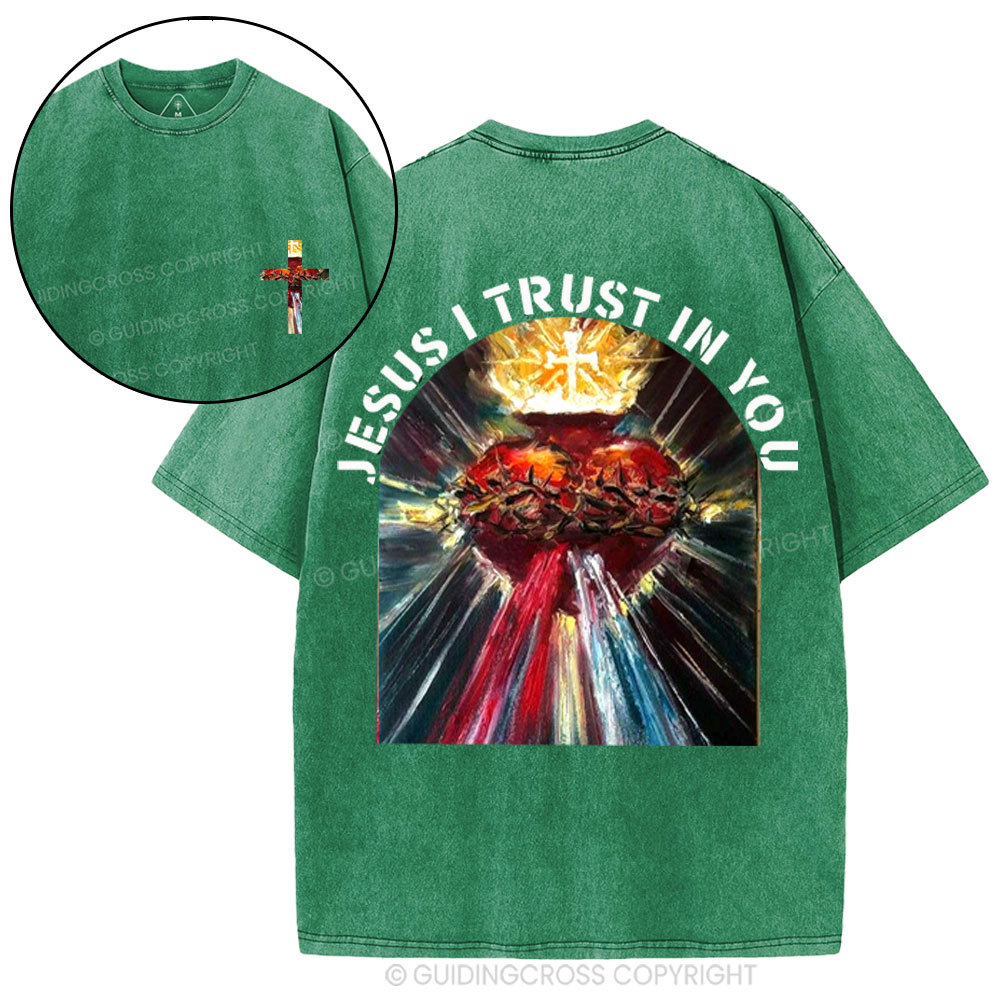 Jesus I Trust In You Christian Washed T-Shirt