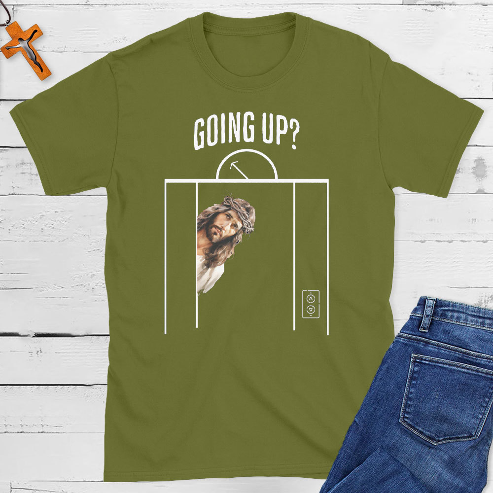 Jesus In Elevator, Going Up Christian T-Shirt