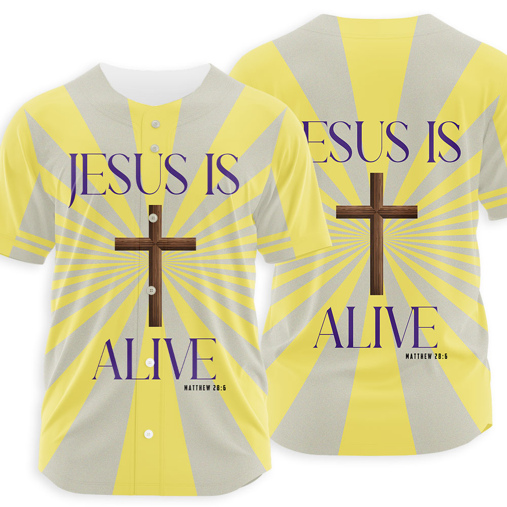 Jesus Is Alive Christian Baseball Jersey