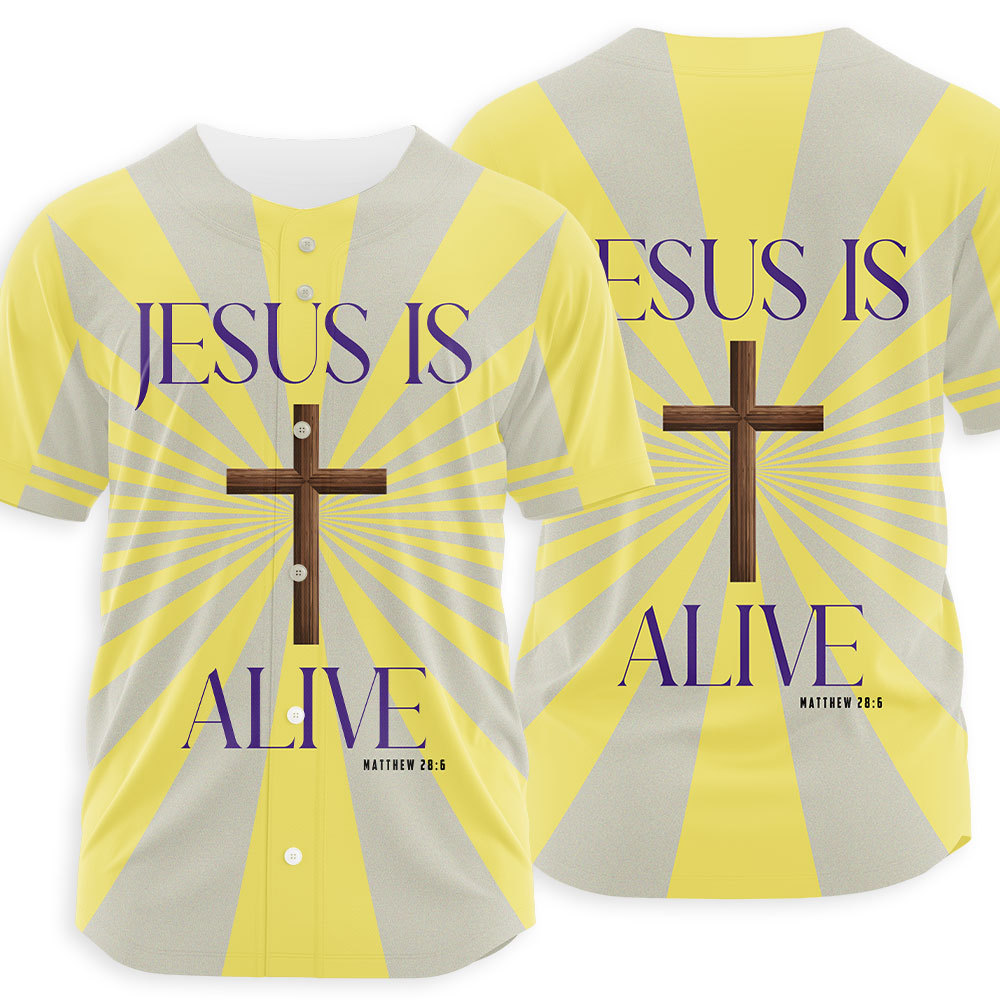 Jesus Is Alive Christian Baseball Jersey