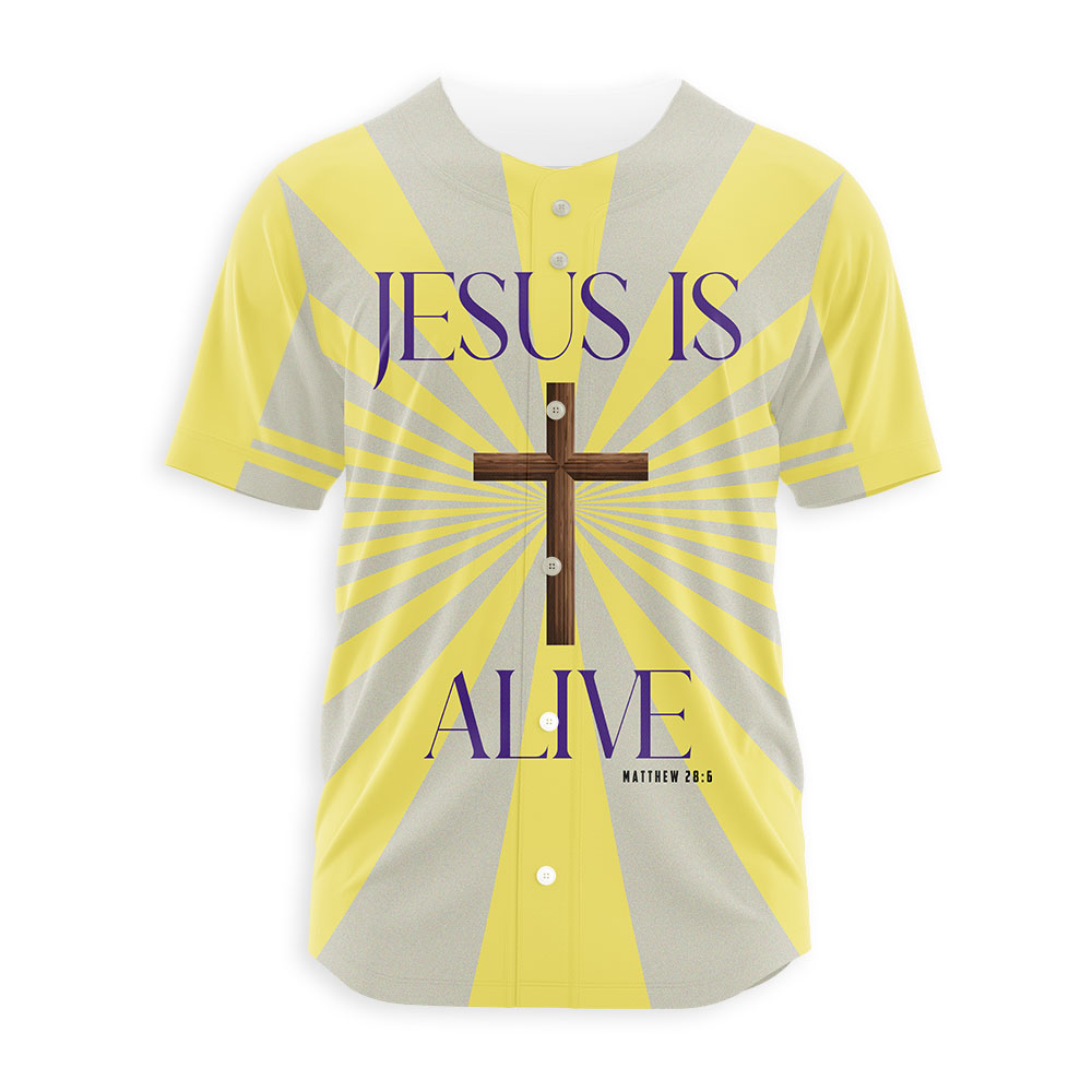 Jesus Is Alive Christian Baseball Jersey