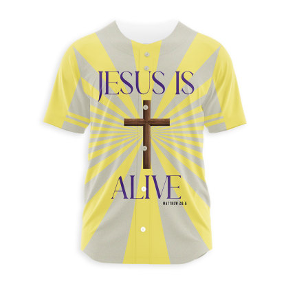 Jesus Is Alive Christian Baseball Jersey