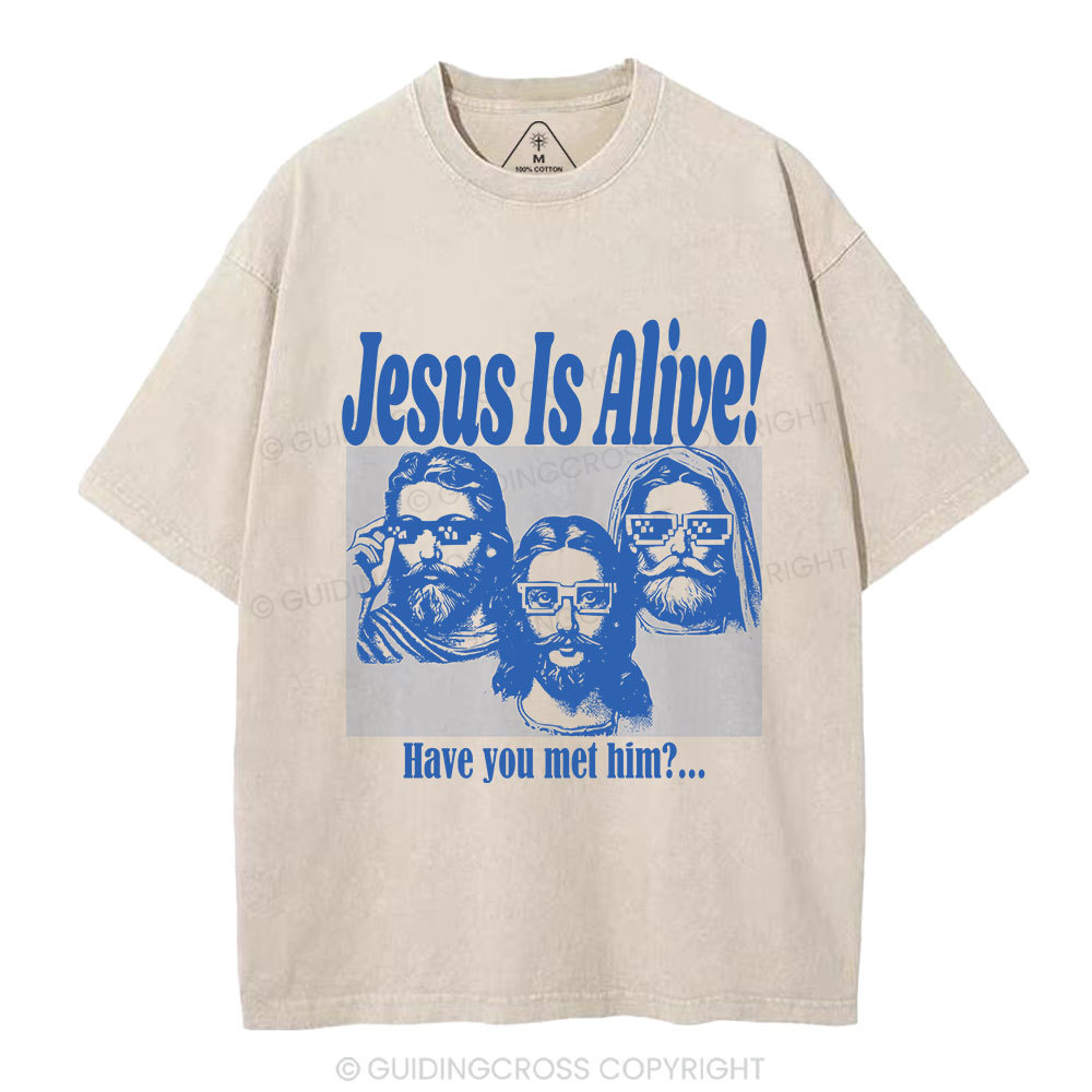 Jesus Is Alive Christian Washed T-Shirt