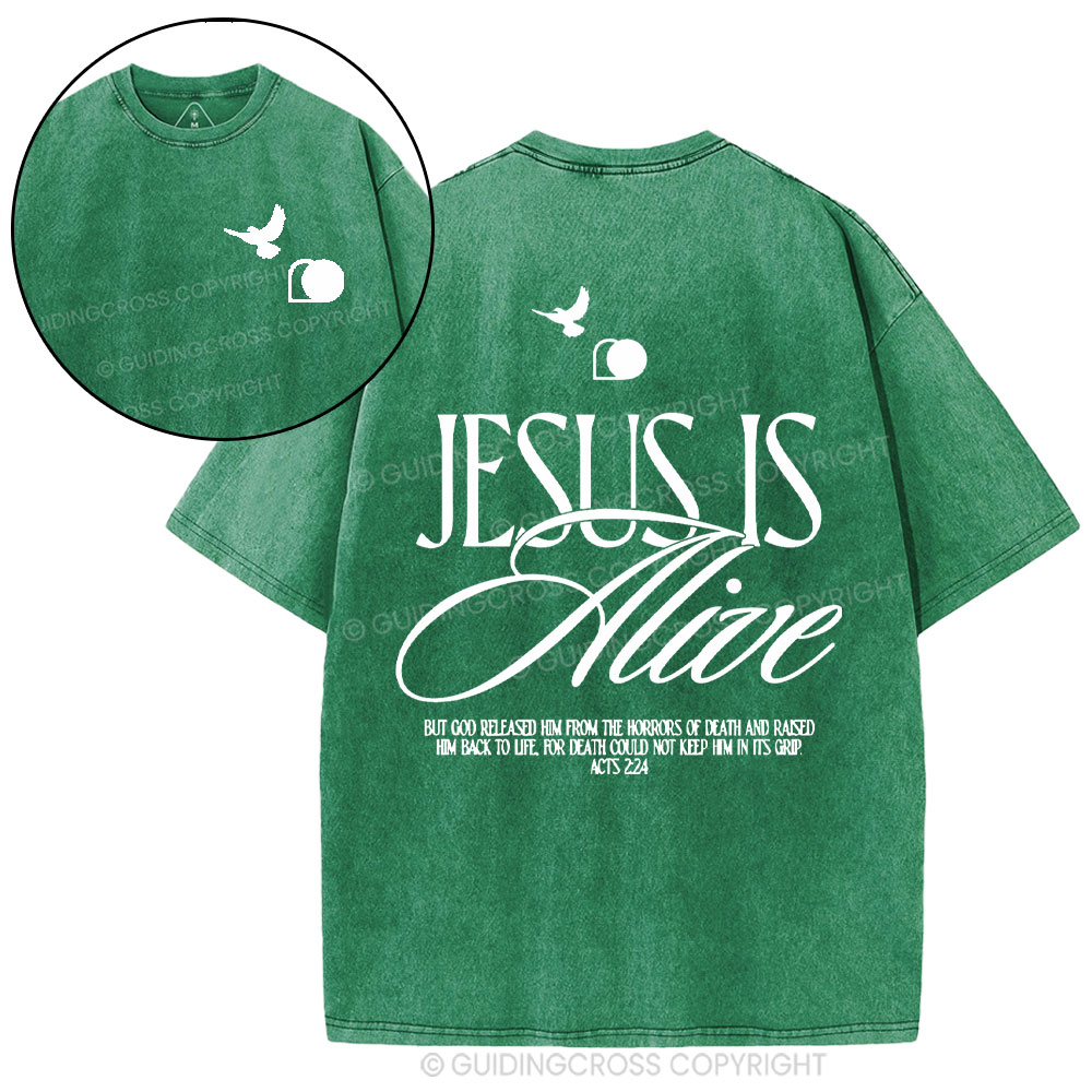 Jesus Is Alive Christian Washed T-Shirt