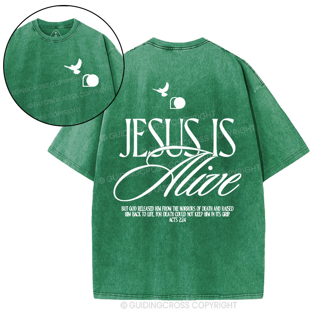 Jesus Is Alive Christian Washed T-Shirt