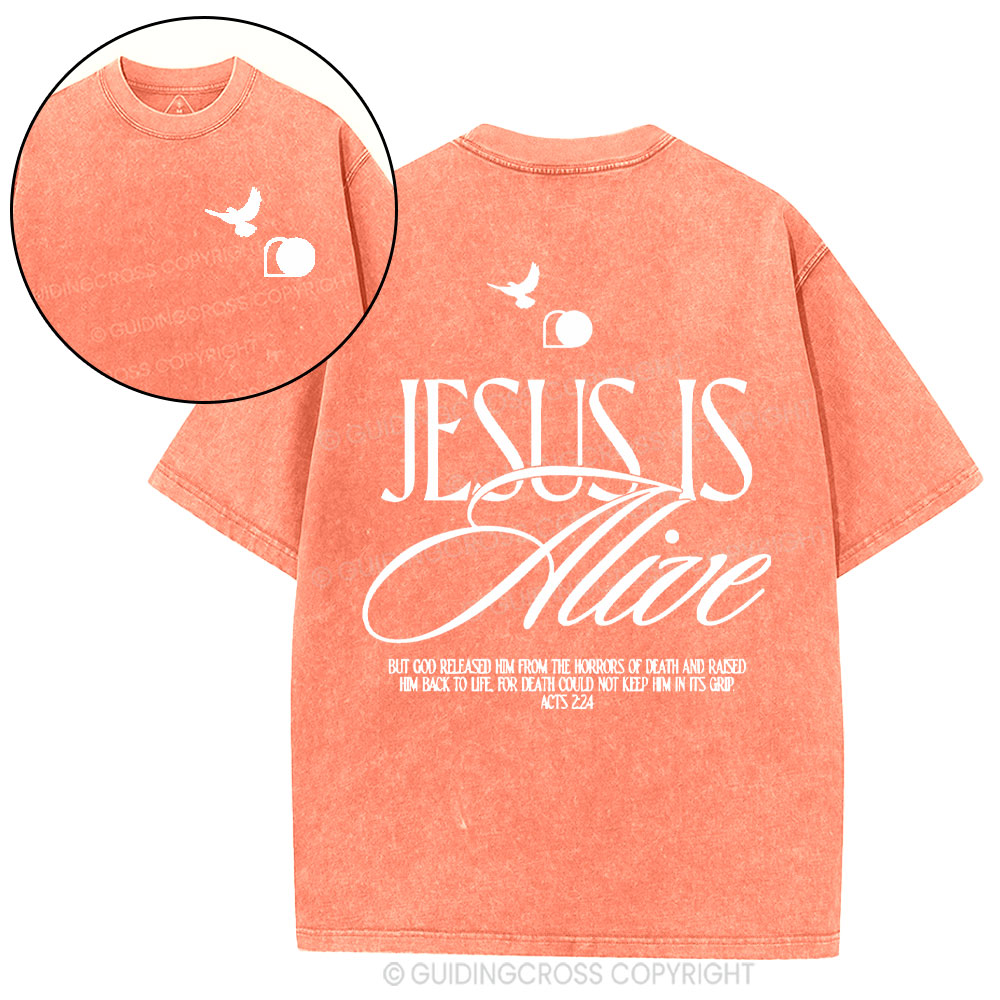 Jesus Is Alive Christian Washed T-Shirt