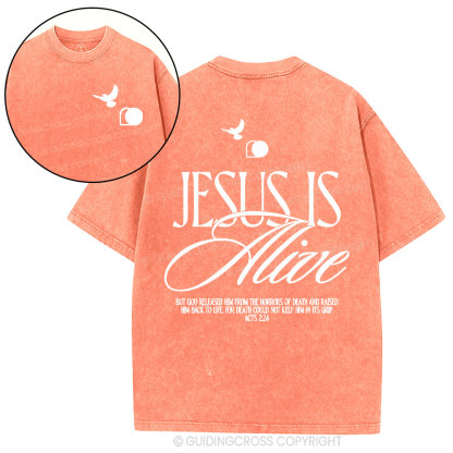 Jesus Is Alive Christian Washed T-Shirt