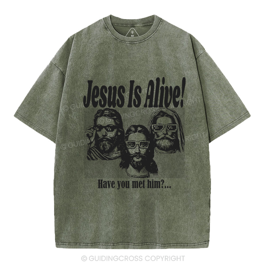 Jesus Is Alive Christian Washed T-Shirt