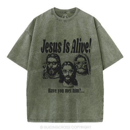 Jesus Is Alive Christian Washed T-Shirt