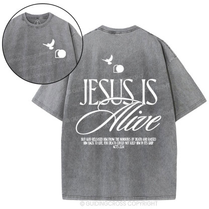 Jesus Is Alive Christian Washed T-Shirt