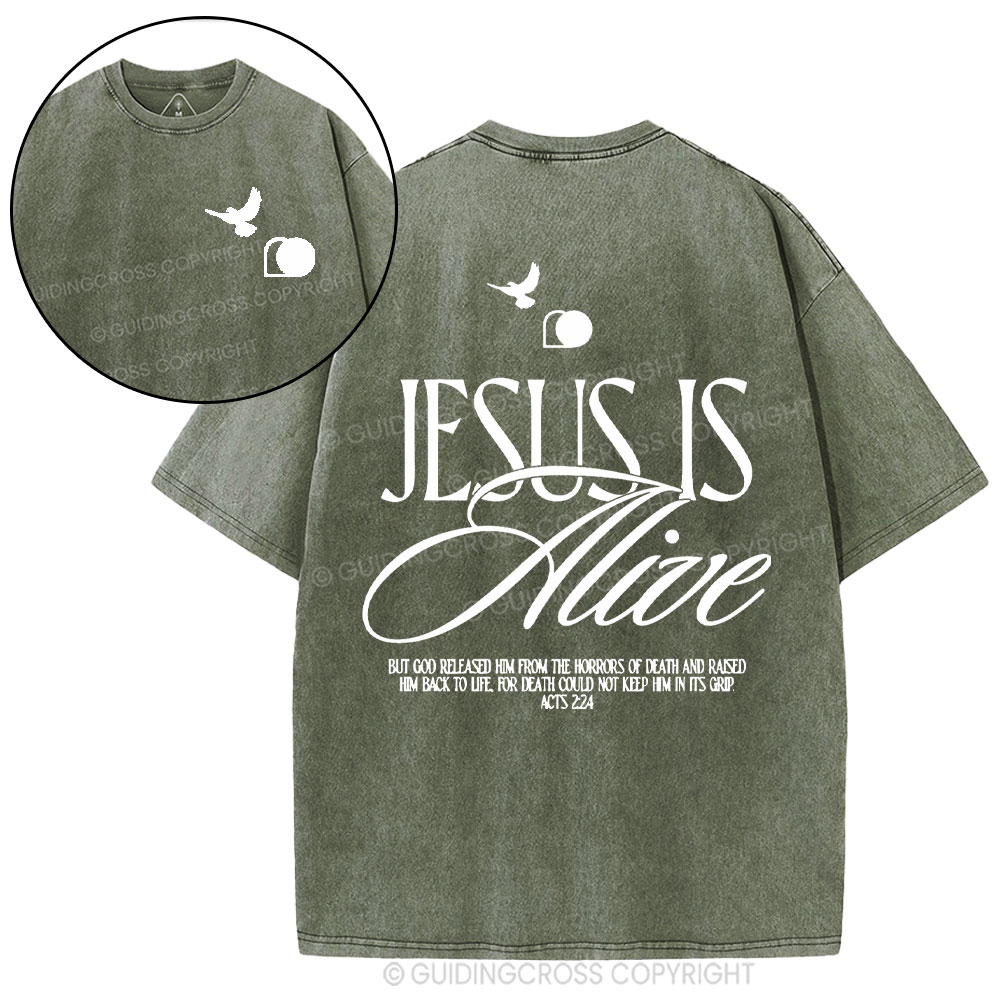 Jesus Is Alive Christian Washed T-Shirt