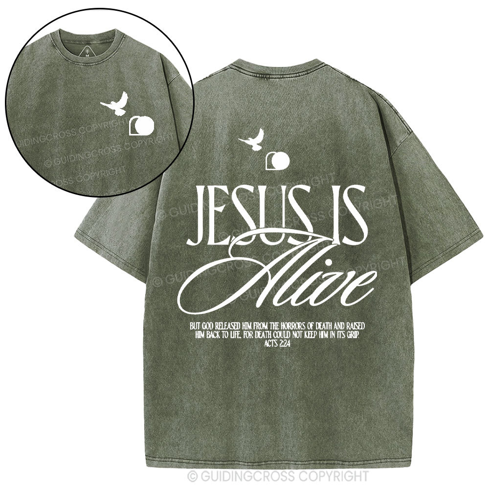 Jesus Is Alive Christian Washed T-Shirt