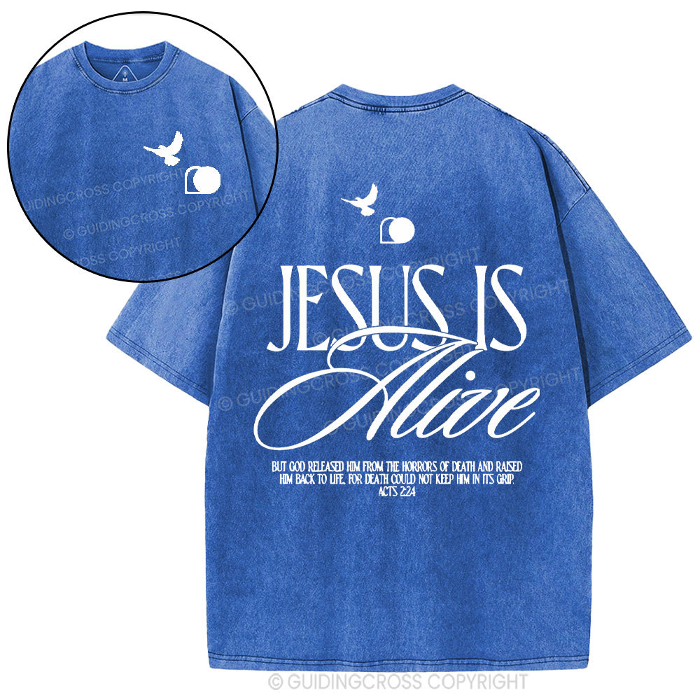Jesus Is Alive Christian Washed T-Shirt