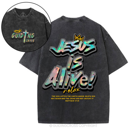 Jesus Is Alive Christian Washed T-Shirt