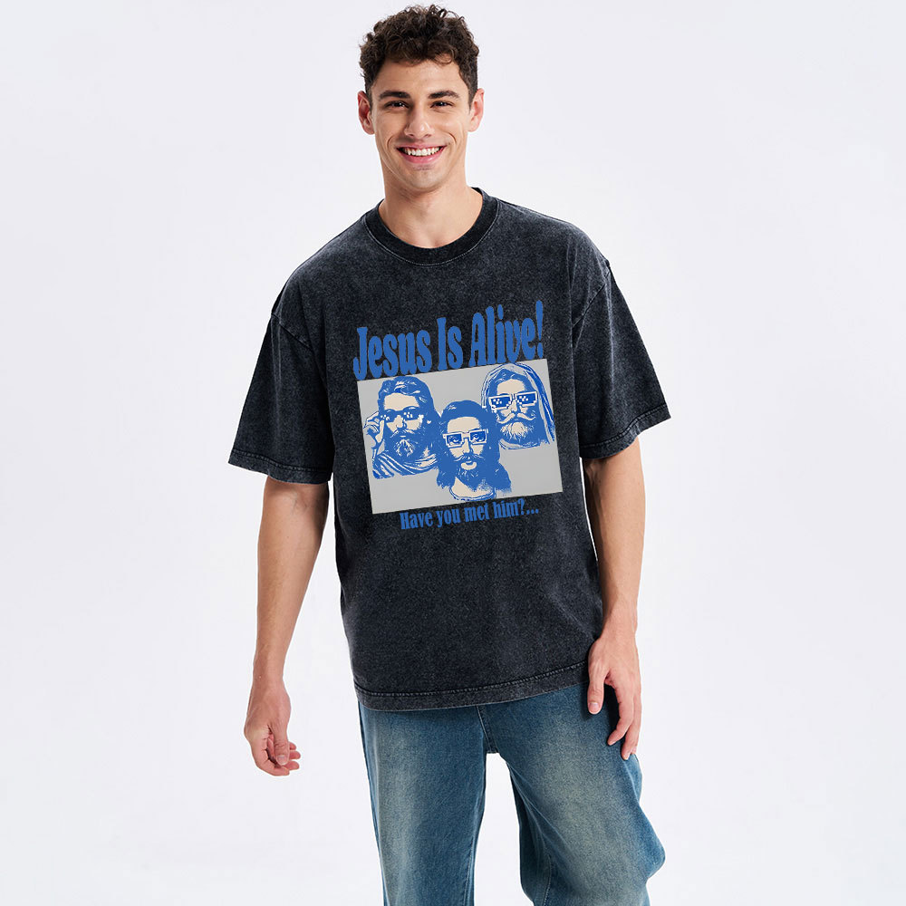 Jesus Is Alive Christian Washed T-Shirt