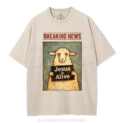 Jesus Is Alive Christian Washed T-Shirt