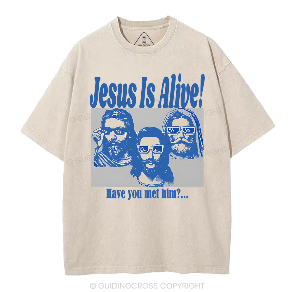 Jesus Is Alive Christian Washed T-Shirt