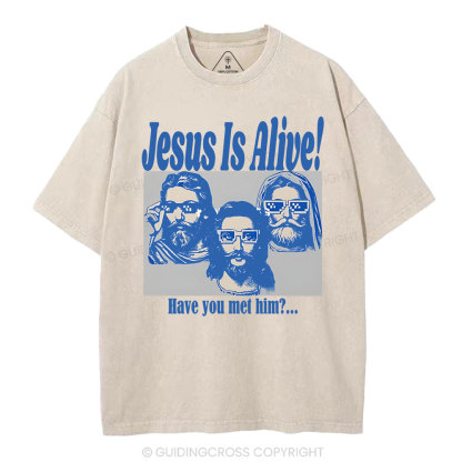 Jesus Is Alive Christian Washed T-Shirt