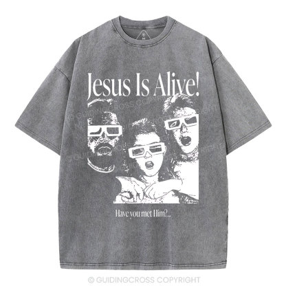 Jesus Is Alive Christian Washed T-Shirt