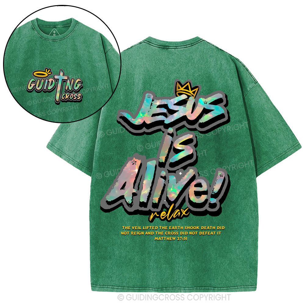Jesus Is Alive Christian Washed T-Shirt