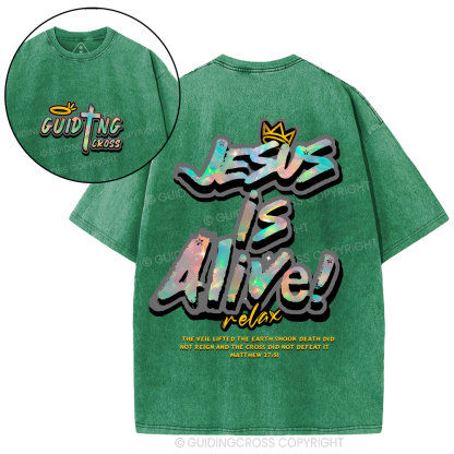 Jesus Is Alive Christian Washed T-Shirt