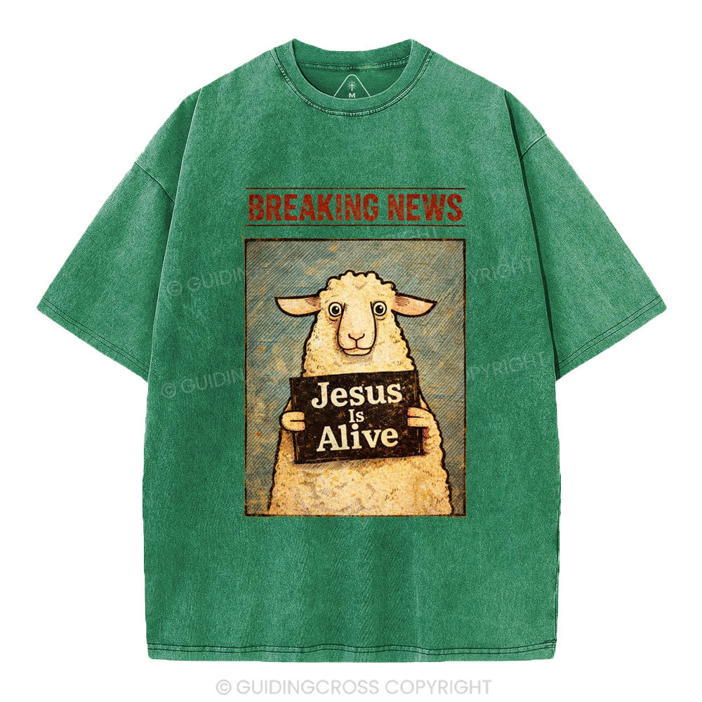 Jesus Is Alive Christian Washed T-Shirt