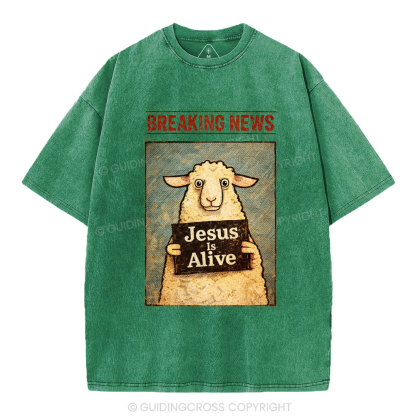 Jesus Is Alive Christian Washed T-Shirt