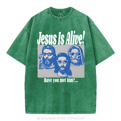 Jesus Is Alive Christian Washed T-Shirt
