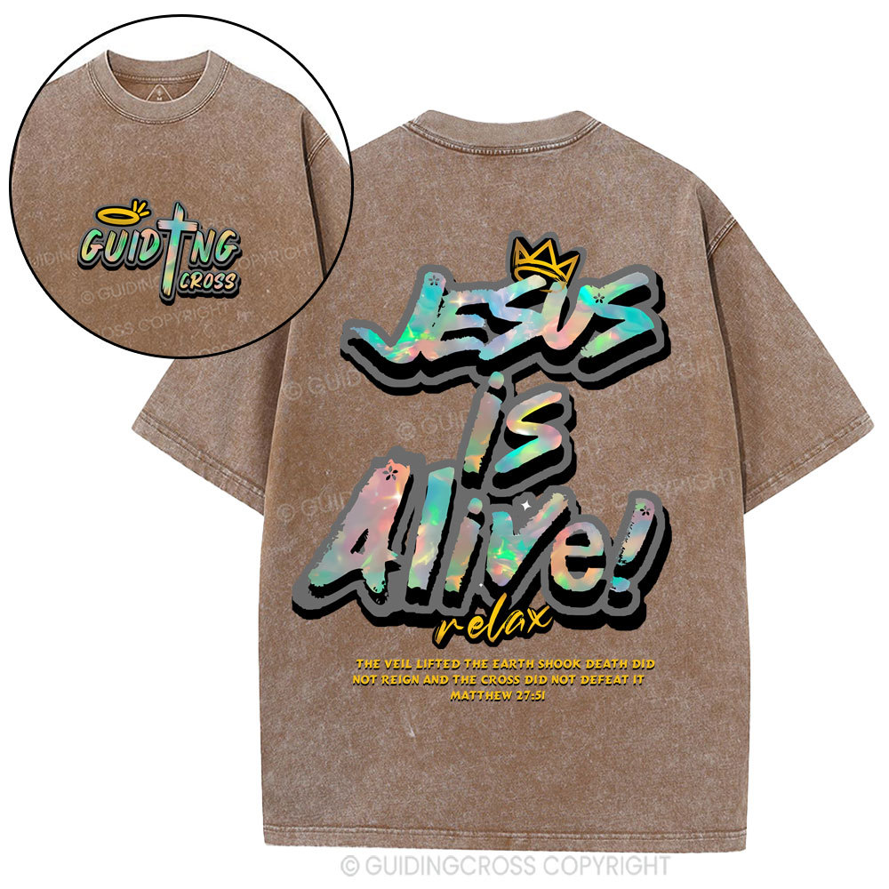 Jesus Is Alive Christian Washed T-Shirt