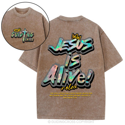 Jesus Is Alive Christian Washed T-Shirt