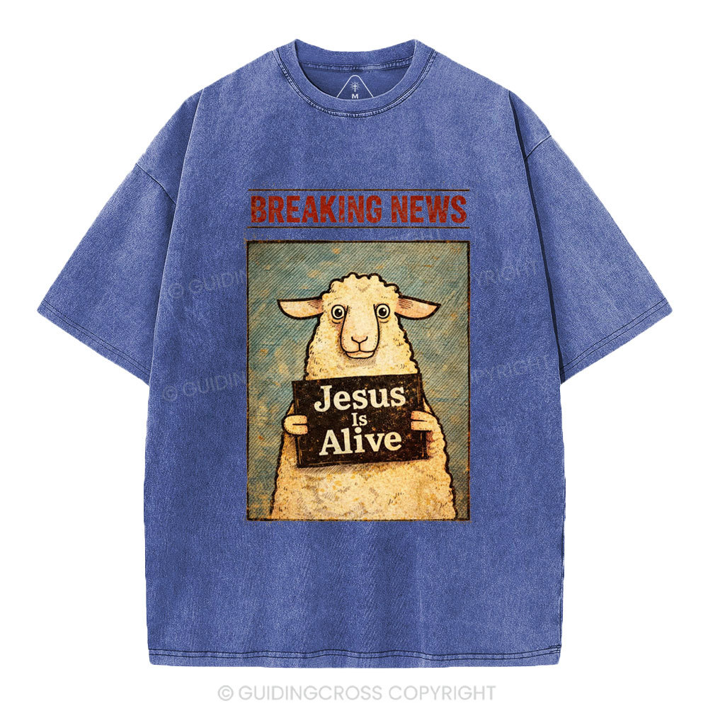 Jesus Is Alive Christian Washed T-Shirt