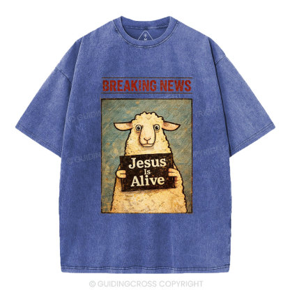 Jesus Is Alive Christian Washed T-Shirt