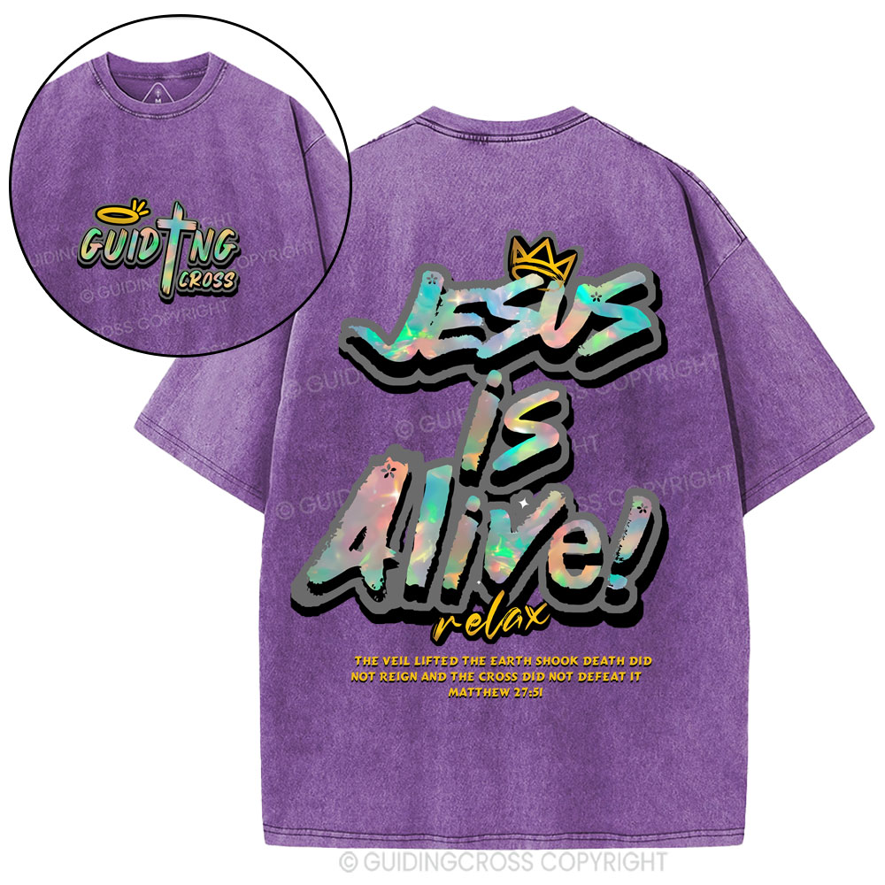 Jesus Is Alive Christian Washed T-Shirt