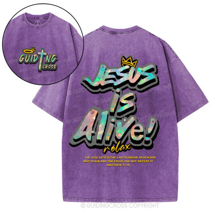Jesus Is Alive Christian Washed T-Shirt
