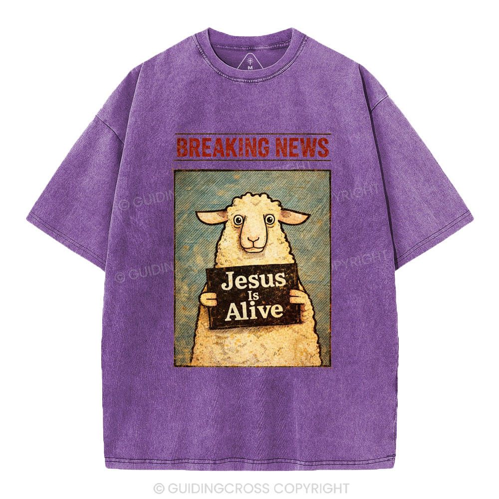Jesus Is Alive Christian Washed T-Shirt
