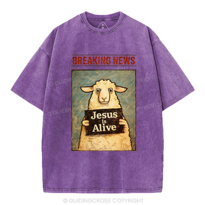 Jesus Is Alive Christian Washed T-Shirt