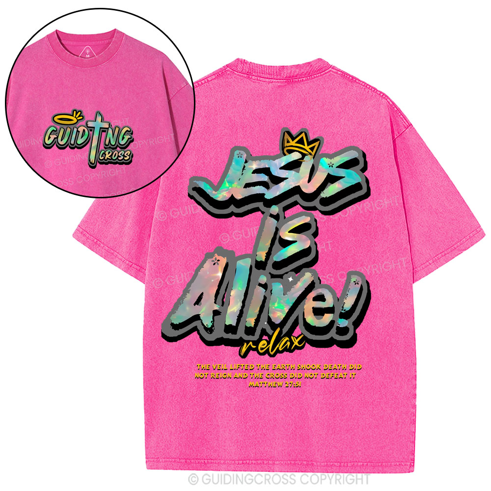 Jesus Is Alive Christian Washed T-Shirt
