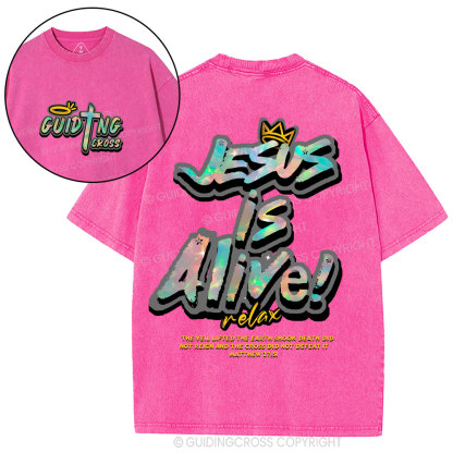 Jesus Is Alive Christian Washed T-Shirt
